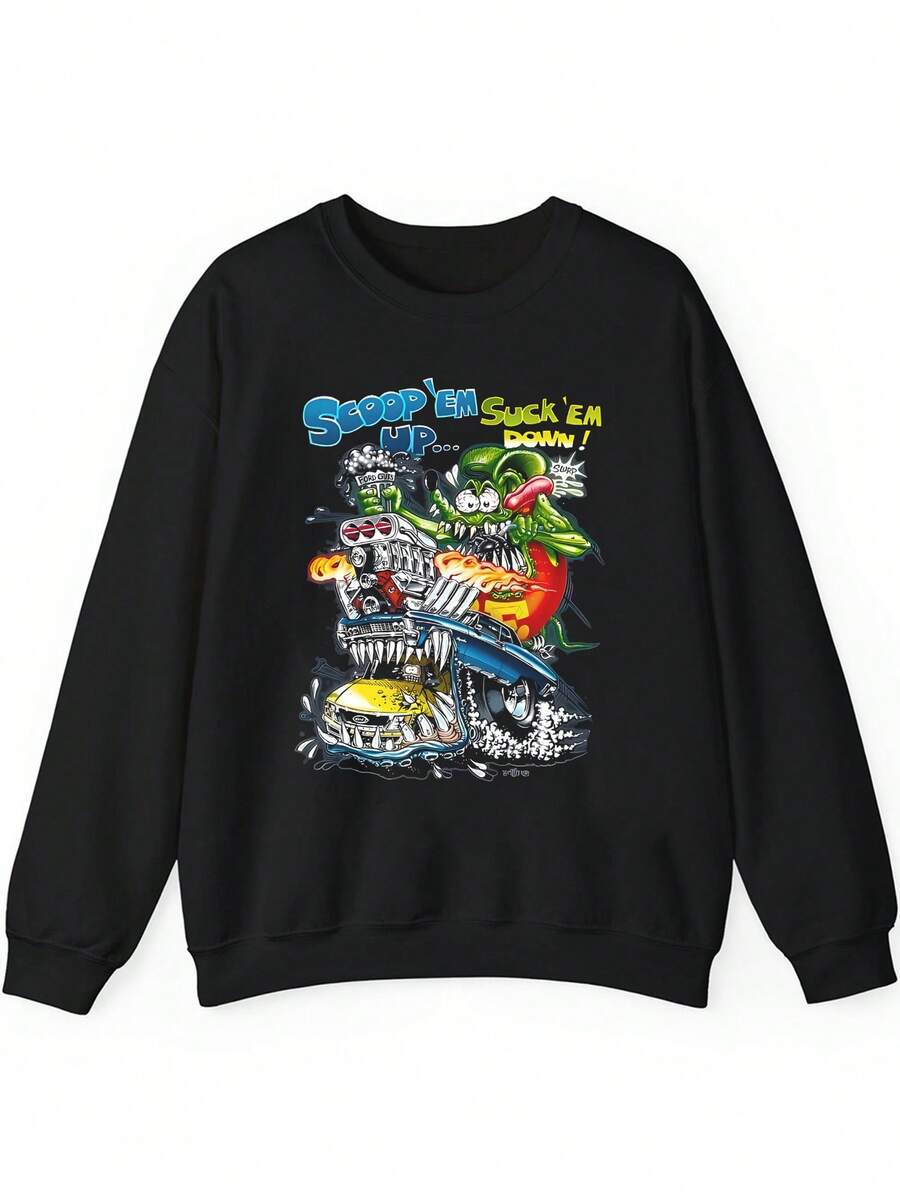 New Ed Roth Rat Fink Cotton Gift For Family All Size Unisex Hoodie - 黑色 - 查看 1