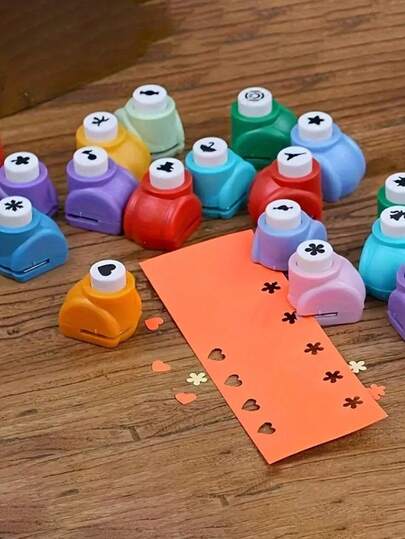 Zestawy 3/6 mini dziurkaczy do tłoczenia i dziurkowania, mieszane kolory, kreatywne, przenośne narzędzia do cięcia i tłoczenia, codzienne dziurkacze do kształtów, narzędzia do tłoczenia w albumach DIY, do albumów DIY, kartek okolicznościowych i ozdób do dzienników, na powrót do szkoły, artykuły papiernicze (losowe kolory wzorów)