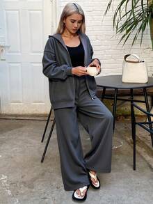 Livesso 2pcs/Set Women's Sequined Sweatshirt Set, Autumn/Winter Tracksuits Women Set Lounge Sets For Women - Grey - View 7