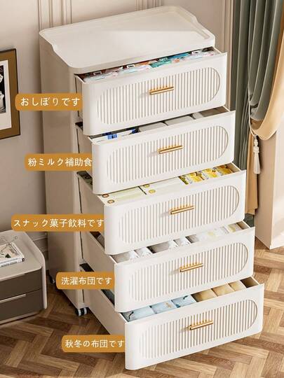 3/4階/5階引き出しキャビネット、寝室収納キャビネット、大容量寝室収納ボックス、ブロックボックス衣類収納、多機能隙間収納、蓋付き雑物整理収納ボックス、キャスター付き防塵防水雑物収納ボックス、衣類/おもちゃ/おやつ/文具/漫画本収納、2026年新年の寝室家具の設置無料