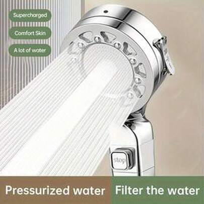 Musurjoy Hochdruck-Handbrause mit Nebeleffekt - 4 Strahlmodi, eingebauter Filter, One-Touch Pause