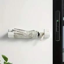 2 pezzi Rastrelliera da cucina regolabile - Senza foratura richiesta, Organizer multifunzione per pellicola trasparente, sacchetti per la spazzatura ecc. - Adatto per armadi, frigoriferi e ombrelli, Ganci pratici