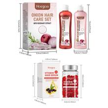 Hoegoa 1 Sets Onion Biotin And Rosemary Shampoo Conditioning & Hair Care Capsules Set- Silicone Free, Deep Moisturizes And Strengthens Hair Roots For All Hair Types - Pink - View 4