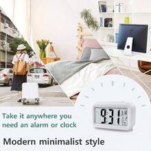 Reloj Despertador Digital, Reloj Despertador con Pantalla, Despertadores Electrnicos con Funcin Snooze, Temperatura, 1224 H, Reloj Despertador Junto a La Cama para El Dormitorio De La Oficina En Casa - Negro - Blanco - Ver 8