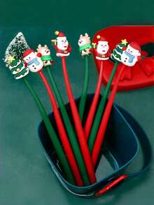 53 estilos de bolígrafos de balanceo de la serie navideña linda, bolígrafo de gel de silicona suave de 0.5 mm, con forma de muñeco de nieve, Papá Noel y árboles de Navidad, tinta negra, bolígrafos de gel navideños para regalos, suministros de papelería navideña, recuerdos de fiesta escolar, adecuados para que las familias escriban tarjetas de felicitación juntas.