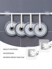 Self-Adhesive Curtain Rod, Adjustable Curtain Rod Hooks, No Nails Needed, Suitable For Bathroom, Kitchen, Hotel - Multicolor - View 4