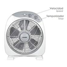 MAURER Box Fan Ø 30cm 40 Watt. 3 Speeds Large Blades, 3 With Timer - White - View 3