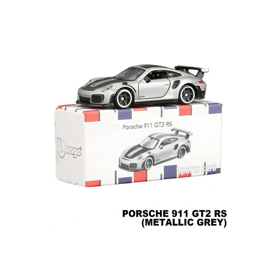 Burago 官方授权正品 1/64 比例合金车模，奔驰、、凯迪拉克、雪佛兰，逼真压铸金属车模，装饰性迷你车模收藏品 - 保時捷 911 GT2 RS-灰色 - 查看 1
