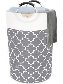 100L Cesto para Ropa Sucia, Cesta de Lavandería Plegable y Impermeable para Baño, Lavadero y Dormitorio, Juguete Infantil Multifunción y Cesta de Almacenamiento de Bocadillos - Flores grises - Ver 13