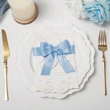 Cream Ribbon 1 Inch Double Face Satin Ribbon For Gift Wrapping Hair Bows Making Chair Sash Valentine's Day Wedding Birthday Party Invitation Decorations Floral Craft Sewing, 25 Yards - 333-嬰兒藍 - 查看 4
