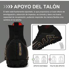 Bulamall Zapatos de Fútbol para Hombre Profesionales Zapatillas de Deporte Adulta Tacos de Fútbol para Entrenar al Aire Libre Atletismo Interiores Exteriores - Rojo-FG - Ver 6