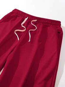 Leichte gestrickte Herren Hosen, modisch vielseitige lässige Jogginghose für die Straße, oversized locker geschnitten mit Kordelzug Taille und Taschen, strapazierfähig, geeignet für den Herbst, tolles Geschenk für Ehemann oder Freund, tragen für Straße, Pendeln, Outdoor, Urlaub