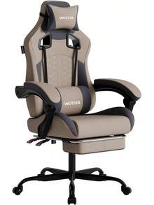 Gaming Chair With Massage,Ergonomic PC Gaming Chair With Footrest Comfortable Headrest And Lumbar Support, High Back, 300LBS () - Đen tím - Xem 12