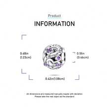 1pc Silver-Plated Heart-Shaped Birthstone Charm Bead Pendant Suitable For European-Style Snake Chain Bracelets, Necklaces, Key Rings And DIY Jewellery Ideal For Ladies' Everyday Wear Perfect As Gifts For Valentine's Day, Mother's Day, Halloween And Christmas