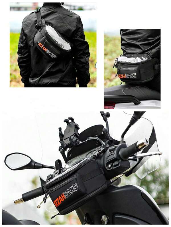Motorcycle Touchscreen Handlebar Bag, Multi-Functional Riding Waist Pack, Chest Bag, Messenger Bag, Electric Motorcycle Hanging Bag