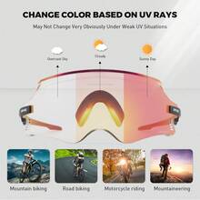 KAPVOE Photochromic Frameless Integrated Cycling Glasses Night Riding Glasses Men Bike Racing Sports Equipment Women Outdoor Running MTB Bicycle Cycling Mask Golf Baseball Camping Fishing Travel Accessories - 彩色 - 查看 4