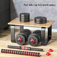 22lbs Free Weight Set With Connector, Adjustable Weights Dumbbells Set Used As Barbell, Push Up Stand, Ergonomic Grip, Anti-Slip For Home Gym, Men & Women Fitness Exercises - màu đen - Xem 5