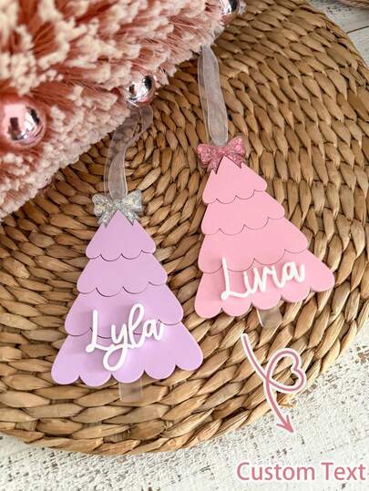 Pink Christmas Ornament, Kids Christmas Tree Ornament, 2025 Ornament, Pastel Christmas Decor, My First Christmas, Girls Christmas Ornament