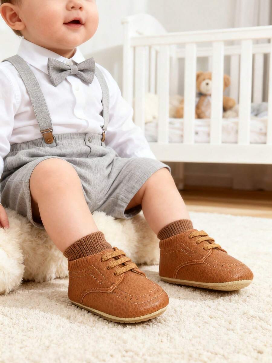 Infant Shoes Boys Girls Infant Sneakers Non-Slip Soft Rubber Sole Toddler Crib First Walker Lightweight Shoes