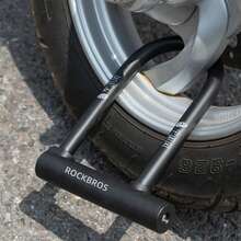 ROCKBROS 1pc Bicycle Mini U Lock Steel Carbon Bike U Lock Anti Theft 2 Keys Lock