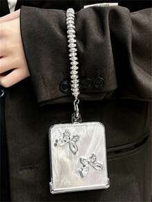 Luxury 3D Rhinestone Butterfly Water Ripple Folding Phone Case With Bowknot Pendant Compatible With Samsung For Galaxy Z Flip7 6 Z Flip 5 Z Flip 4 Z Flip 3 INS Clear PC Hard Protect Back Cover