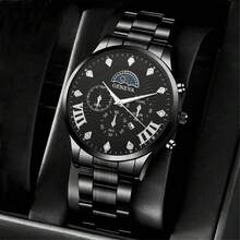 3pcs Men's Geneva Style Watch Gift Set - Stainless Steel Band Multi-Function Dial Watch, Suitable For Daily Commute And Casual Wear - Multicolor - View 2