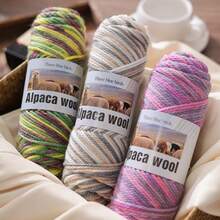 5团/包羊驼毛渐变色纱线，500克高品质多色混纺纱线球，手工DIY材料，适合秋冬季男女时尚礼品，可编织毛衣、围巾、帽子、开衫、手套、打底裤和护膝 - 多种颜色可选 - 彩色羊駝絨 - 查看 5