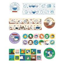 Pegatinas decorativas de estilo coreano lindo, pegatinas de planificador básicas de colores vibrantes con dibujos a mano de dibujos animados, adecuadas para diarios, planificadores, scrapbooking