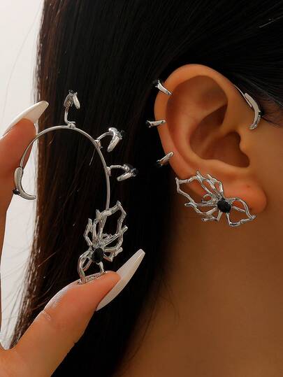 1 Stück stilvoller Spinnen-Ohrclip, Ohrringe für Frauen ohne Piercing, modischer Gothic Punk Stil Accessoire, geeignet für Halloween, tägliche Dekoration, Partytragen
