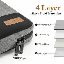 Laptop Sleeve Case, 15.6 17.3 14 13.3 12.3 Inch TSA Laptop Sleeve Computer Carrying Bag - 黑色 - 查看 10