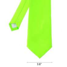 New Hot ! Solid Color Plain Classic Necktie Men's Tie,ZXCFTE - 39-熱酸橙 - 查看 3