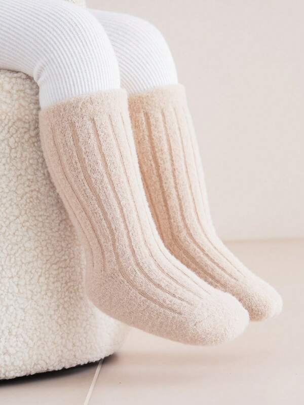 1 Pair Baby Thick Mid-Calf Socks, Autumn/Winter