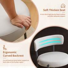 Fumahaus Set Of 2 Furry Bar Stool With Metal Black Frame Industrial Modern Kitchen Stool With Padded Seat Industrial Counter Stool For Home Bars Kitchens Cafes Lounges Luxurious Kitchen Chairs Room Decor.Grey - 灰色 - 查看 6