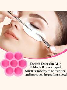 Tazas desechables de pegamento para pestañas de la marca Plum Blossom, adecuadas para extensión de pestañas y pigmento de tatuaje - Anillo de fijación de pegamento para pestañas en forma de abanico, tazas de pigmento para tatuaje de cejas, labios y delineador de ojos - Multicolor - Ver 2