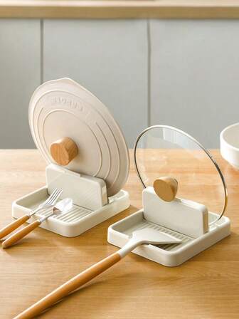 1 st multifunktionellt grytlocksställ, skedställ, köksgrytlock, skedskyffel, spatelförvaringsställ, köksredskap, spatelsked, grytlockförvaringsställ, praktisk förvaringsorganisatör för köksbänkskiva