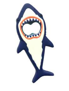 1pc Shark Bottle Opener, Beer, Juice Opener, Suitable For Bars, Clubs, Restaurants, Home Use - Barware Accessories And Gifts,Bottle Opener Refrigerator Magnet Gift Ocean Shark Cartoon Animal Soft Glue Bottle Opener, Christmas Gift, Ocean Lover Gift
