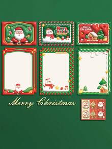 15 قطعة مجموعة، 3 أظرف + 6 أوراق رسائل + 6 ملصقات ختم، خياطة، ورق، مجموعة أظرف وأوراق رسائل عيد الميلاد، مناسبة لديكور عيد الميلاد، تحية مكتوبة باليد، هدايا عيد الميلاد، ديكور عيد الميلاد