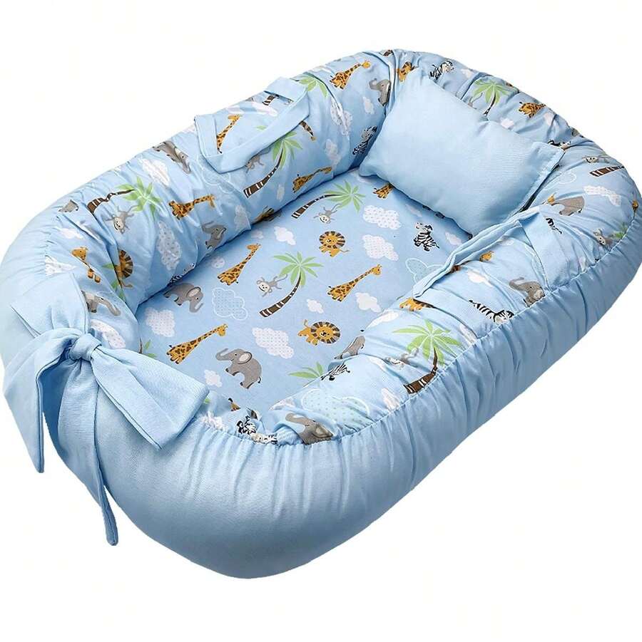 Crib Reducer Nest Cover Without Filling Printed Colors - Blue - View 1