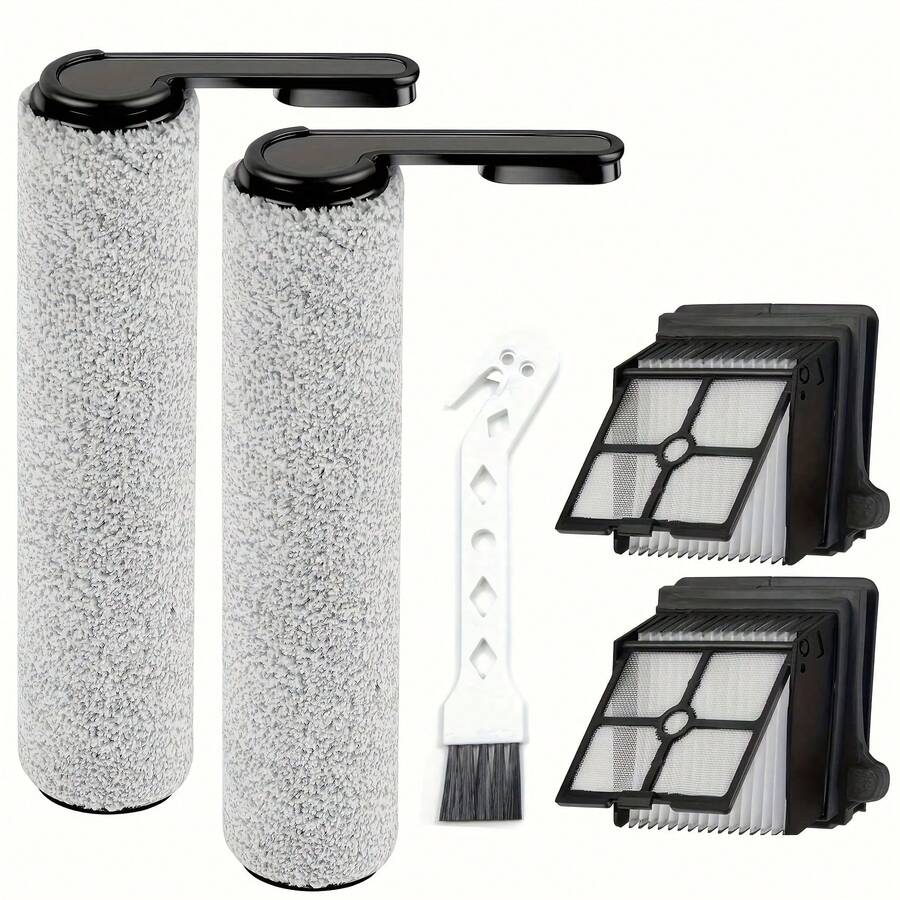 5pcs Floor ONE S6 / S7 Pro Accessory Kit - Plastic Floor Nozzle, Includes 2 Roller Brushes, 2 High-Efficiency Filters, And 1 Cleaning Brush, Suitable For Wet & Dry Vacuum Cleaner - Multicolor - View 1