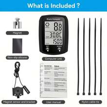 1 pieza Computadora de bicicleta multifuncional con cable, velocímetro y odómetro de bicicleta, pantalla táctil LCD, con soporte de escritorio, alfombrilla antideslizante de silicona y correa de nailon, retroiluminación, termómetro, análisis de datos profesional, regalo para ciclistas, adecuado para bicicleta de carretera y bicicleta de montaña en verano