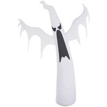 HOMCOM 6' Tall Halloween Inflatables Outdoor Decorations White Ghost, Light Up Blow Up Yard Decor With LED Light And Fan Indoor Outdoor For Garden, Lawn, Party, Holiday