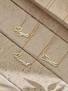 Modny naszyjnik z imieniem ze stali nierdzewnej z personalizowaną tabliczką znamionową, naszyjnik choker dla kobiet, biżuteria do codziennego noszenia