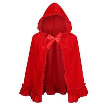 Hooded Velvet Cape Women's Cape Christmas Cosplay Party Fancy Cape