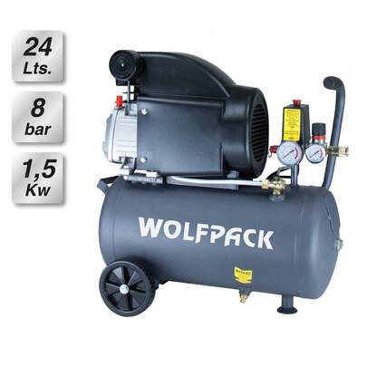 WOLFPACK LINEA PROFESIONAL Compresor Aire Wolfpack 24 Litros / 8 Bares / 1,5 Kw - 2,0 HP