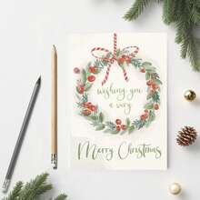 1/8pcs 10*14.5mm Retro Christmas Cards Set – Modern Holiday Greeting Cards With Envelopes, Vintage Tree Design Xmas Card Pack- For Loved Ones, Friends And Family Greeting Card Gift For Her Friend Daughter Mother Kids Gift