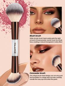 MAANGE 7件套专业化妆刷套装，金属手柄，柔软刷毛，包含粉底刷、眼影刷、眉刷、晕染刷、高光刷、歌舞伎刷，尼龙刷毛，适合所有肤质，无香型，日常使用和旅行的理想之选，是送给女性的理想化妆配件和礼物，赠品，专业化妆刷，全套化妆刷套装 - 咖啡棕 - 查看 8