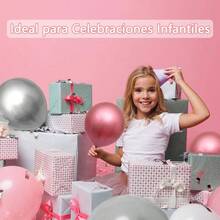 Juego de Guirnaldas de Globos, 110 Piezas de Arco de Globos Macaron Azules Blancos, con Globos Azules Metlicos, Globos de Lmina Plateada 4D, para Decoracin de Cumpleaos, Boda, Shower - Rosa - Ver 7