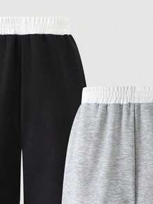 2pcs Tween Girls' Letter Print Sports Leggings Set - Multicolor - View 5