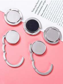 Handbag Hooks For Tables Set Heavy Duty Folding Purse Hook Hangers For Home Office School Portable Table Bag Holders Metal Purse Hook Non Slip Handbag Hanger Summer Renovation Housewarming Back To School Essentials - Multicolor - View 3
