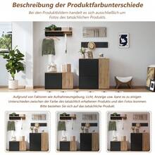 Wardrobe Set, Cabinet, Dresser, Mirror, 2 Shoe Racks, Without Decoration, Mirrored Wardrobe Panel, Coat Rack And 4 Hooks, Shoe Rack With Shoe Bench, Hallway With Storage Partition Wall - 天然+刨花板 - 查看 7